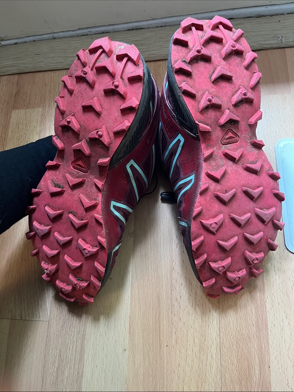 Salomon Women’s Trail Running Shoes - Burgundy with Pink Accents - Picture 5 of 6